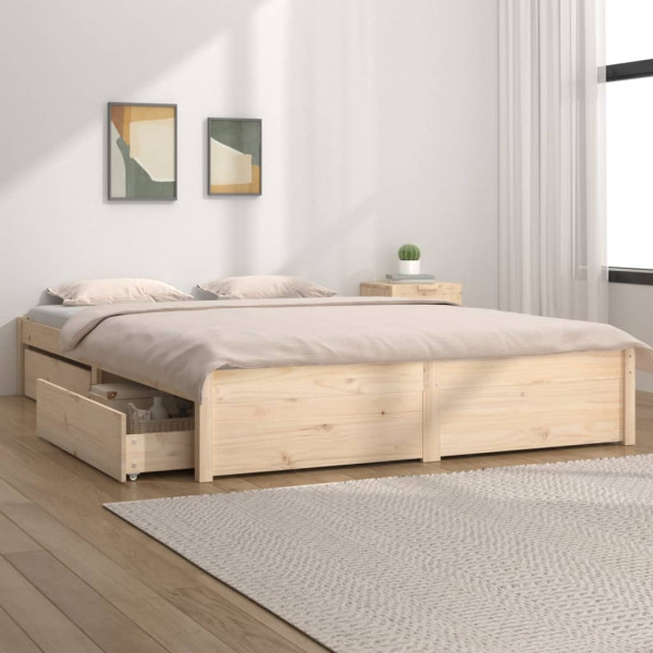 Estrutura de cama com caixotes duplos 135x190 cm D