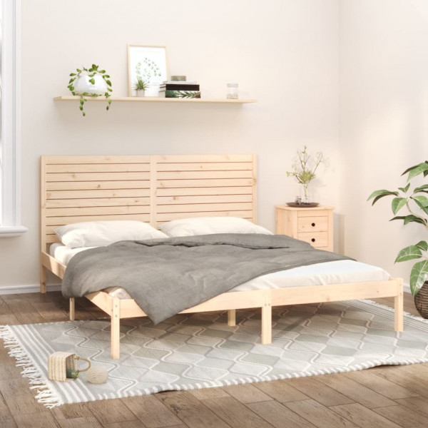 Estrutura de cama em madeira maciça 200x200 cm D