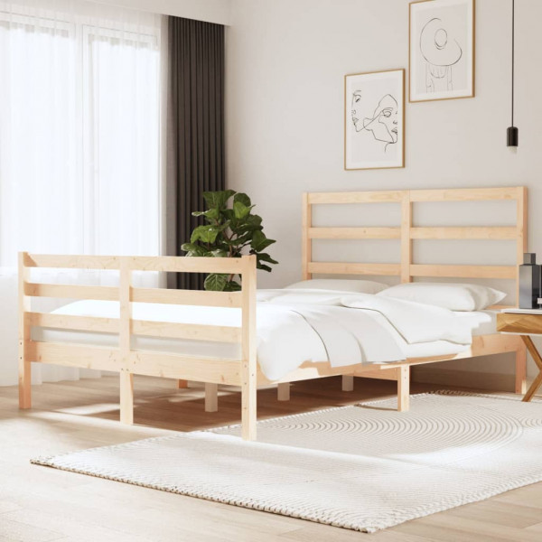 Estructura de cama de madera maciza pino king size 150x200 cm D