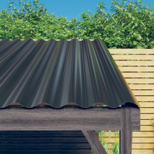 Painéis de telhado de aço revestido de cinza anthracite 60x36 cm D