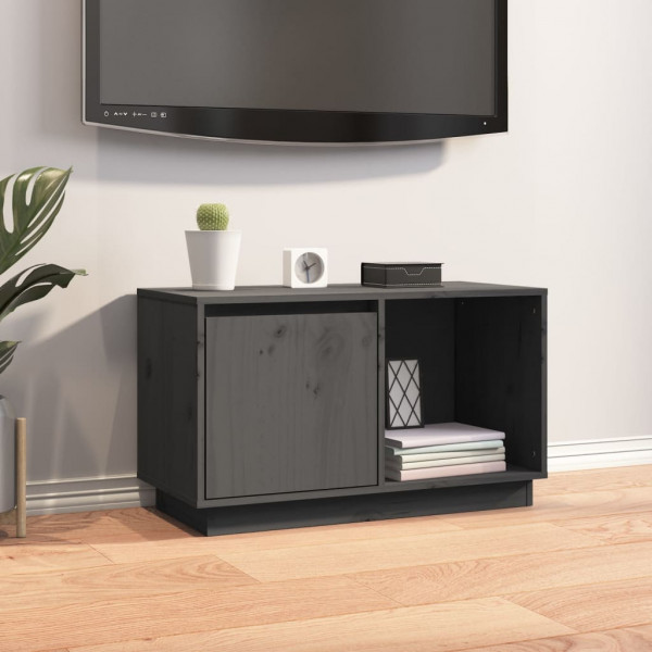 Mueble de TV de madera maciza de pino 74x35x44 cm D