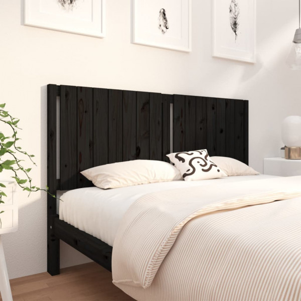 Cabeça de cama madeira maciça de pinho preto 165.5x4x100 cm D