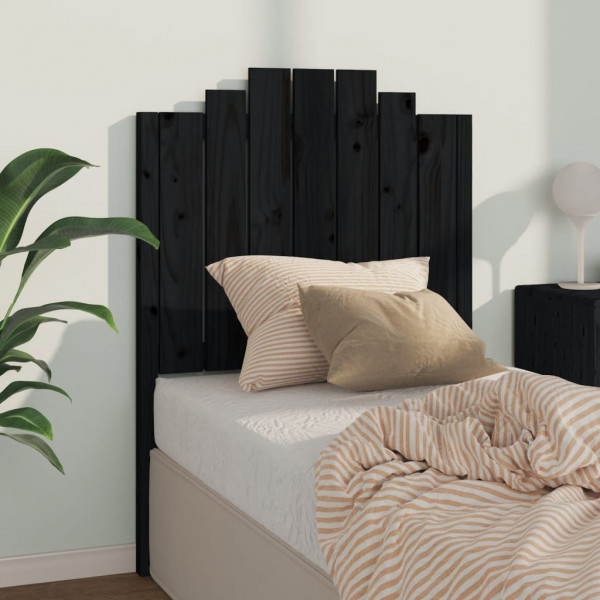 Cabeceira de cama em madeira maciça de pinho preto 81x4x110 cm D