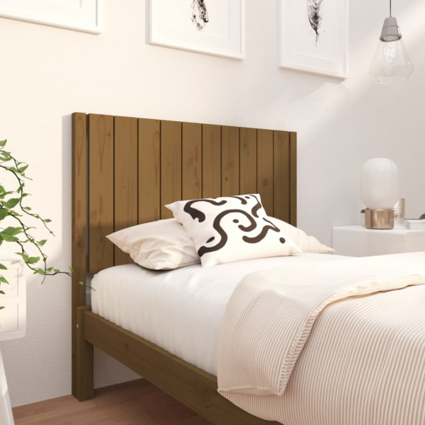 Cabeça de cama madeira maciça pinho marrom mel 105.5x4x100 cm D