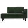Chaise longue com almofadões e rolo veludo verde-escuro 3