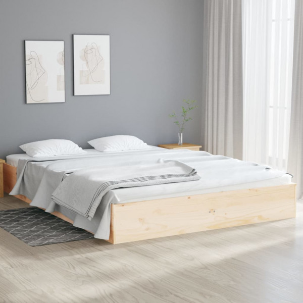 Estrutura de cama de madeira maciça 140x190 cm D