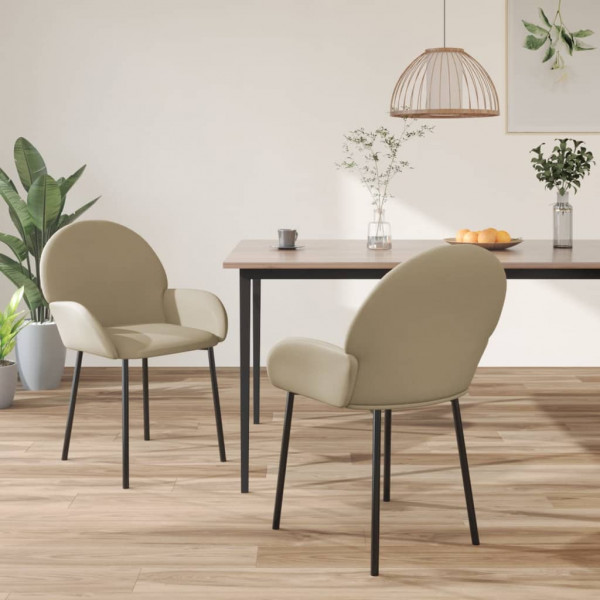 Cadeiras de jantar 2 unidades cappuccino couro sintético D