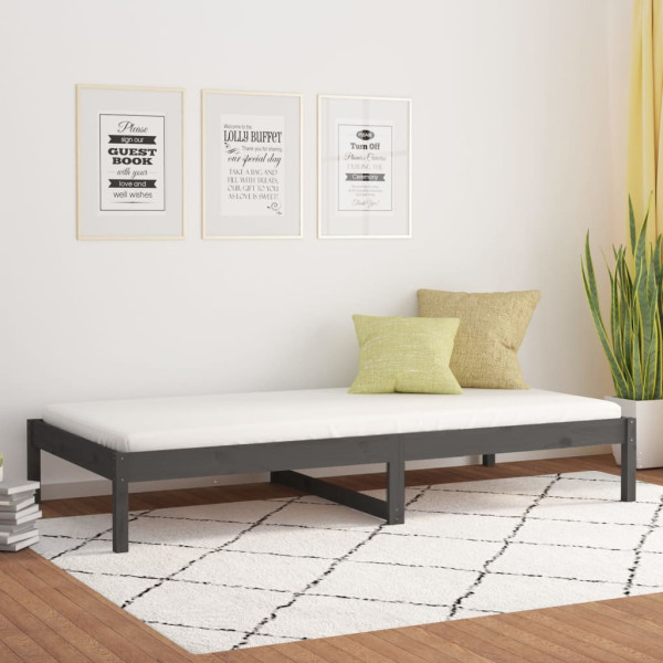 Sofá de madeira de pinheiro cinza 90x190 cm D