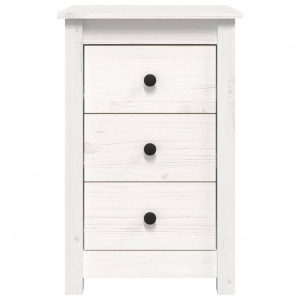 Mesita de noche madera maciza de pino blanco 40x35x61.5 cm D