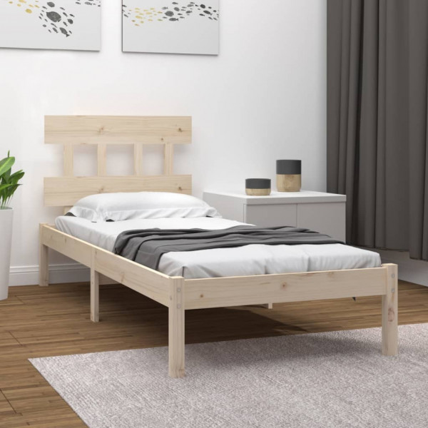 Estrutura de cama de madeira maciça 100x200 cm D