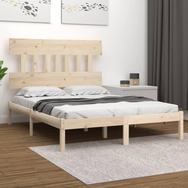 Estructura de cama de madera maciza 120x200 cm D