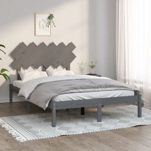 Estructura de cama de madera maciza gris 120x200 cm D