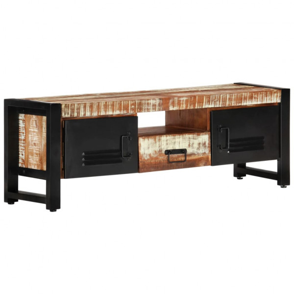 Mueble de TV madera maciza reciclada 120x30x40 cm D