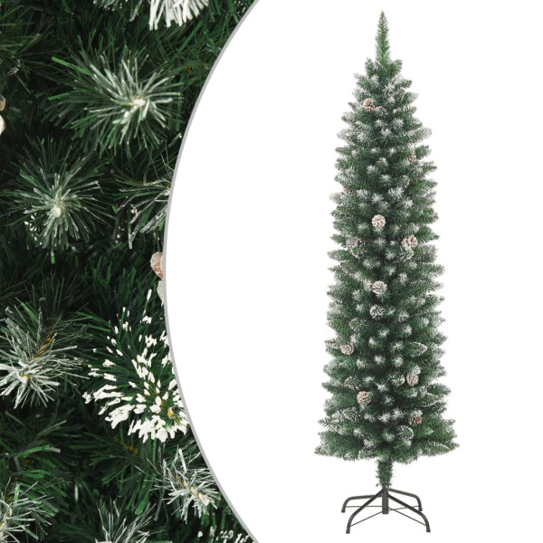 Árbol de Navidad artificial estrecho con soporte PVC 120 cm D