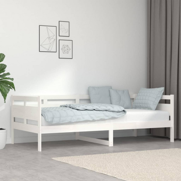 Sofá cama madeira maciça de pinho branco 90x200 cm D