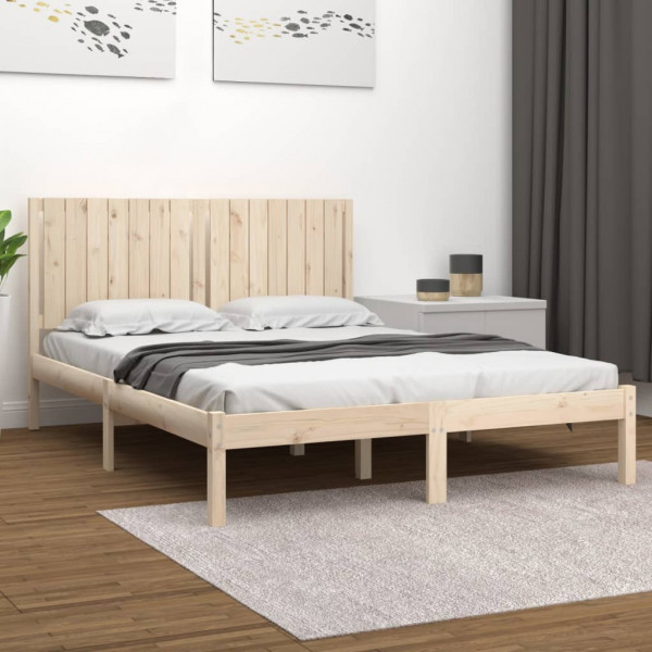 Estructura de cama de madera maciza King Size 150x200 cm D