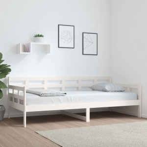 Sofá cama madeira maciça de pinho branco 90x200 cm D