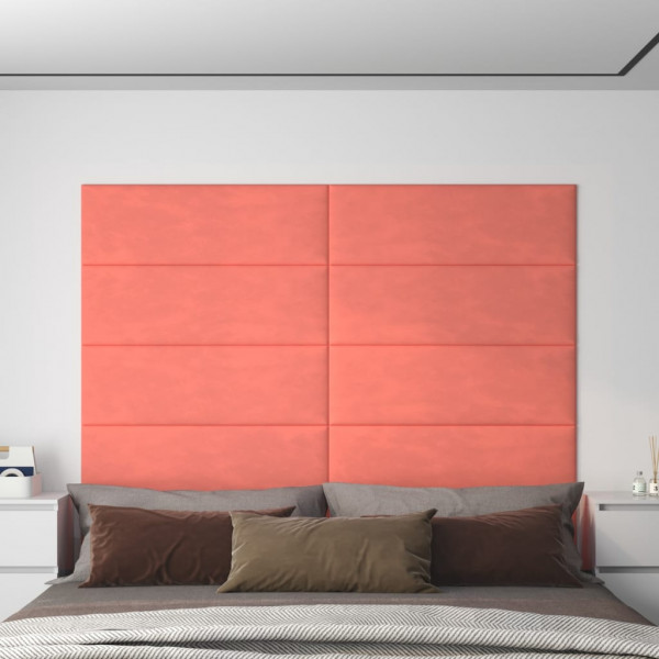 Paneles de pared 12 uds terciopelo rosa 90x30 cm 3.24 m² D