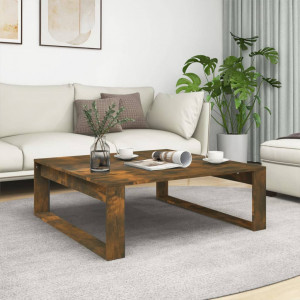 Mesa de centro madera contrachapada roble ahumado 100x100x35 cm D