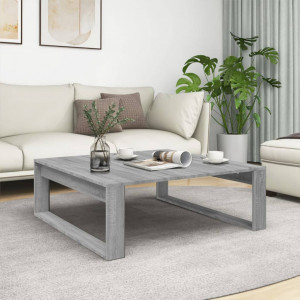 Mesa de centro madera contrachapada gris Sonoma 100x100x35 cm D