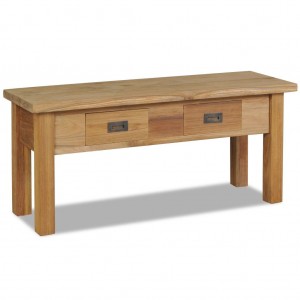 Banco de recibidor de madera de teca maciza 90x30x40 cm D