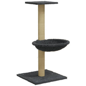 Rascador para gatos con poste de sisal gris oscuro 74 cm H