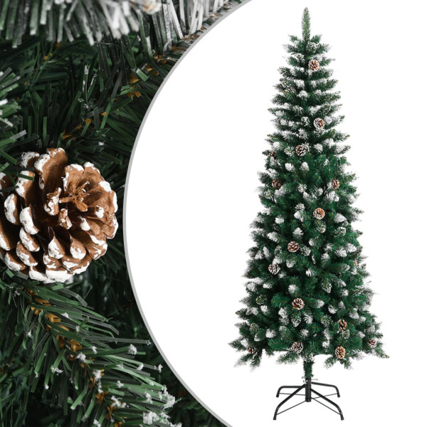 Árbol de Navidad artificial con soporte PVC verde 210 cm D