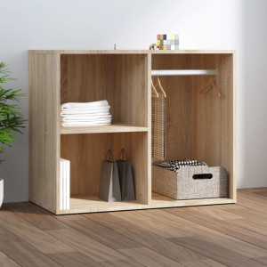 Mueble vestidor madera contrachapada roble Sonoma 80x40x65 cm D