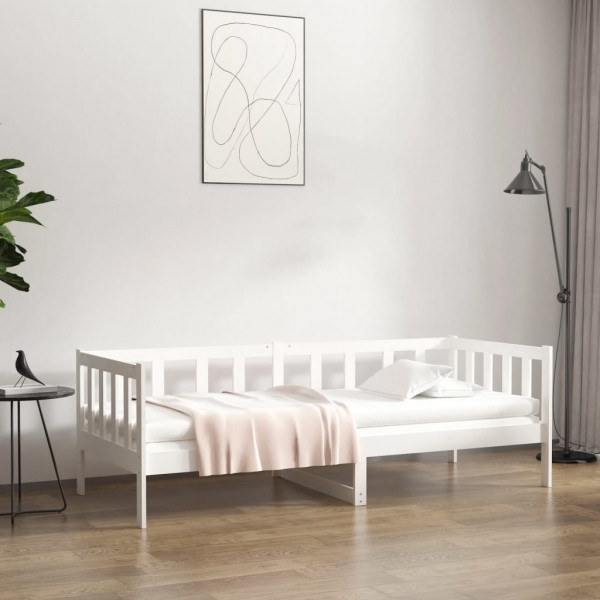 Sofá cama madera maciza de pino blanco 90x190 cm D