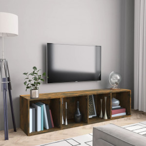 Estantería/mueble de TV madera roble ahumado 143x30x36 cm D