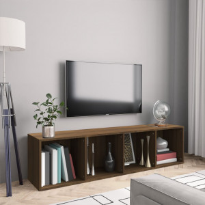 Estantería/mueble de TV madera roble marrón 143x30x36 cm D