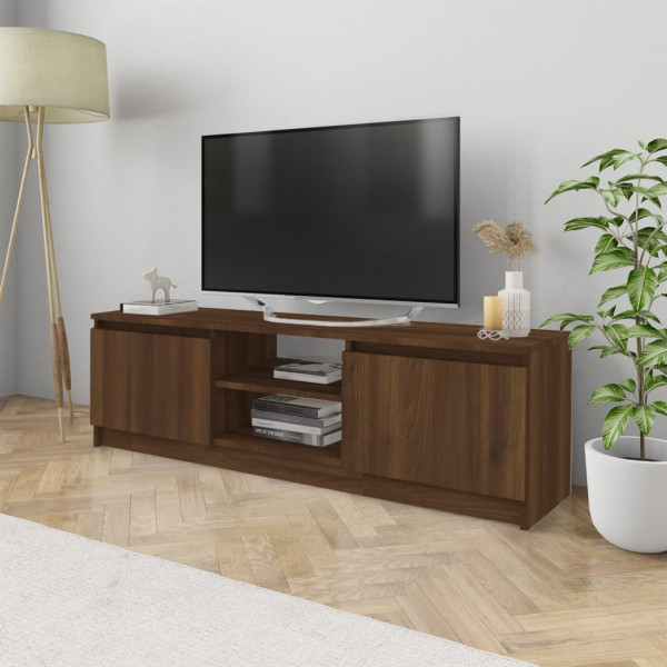 Mueble para TV madera contrachapada roble marrón 120x30x35.5 cm D