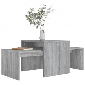 Set mesa de centro madera contrachapada gris Sonoma 100x48x40cm D