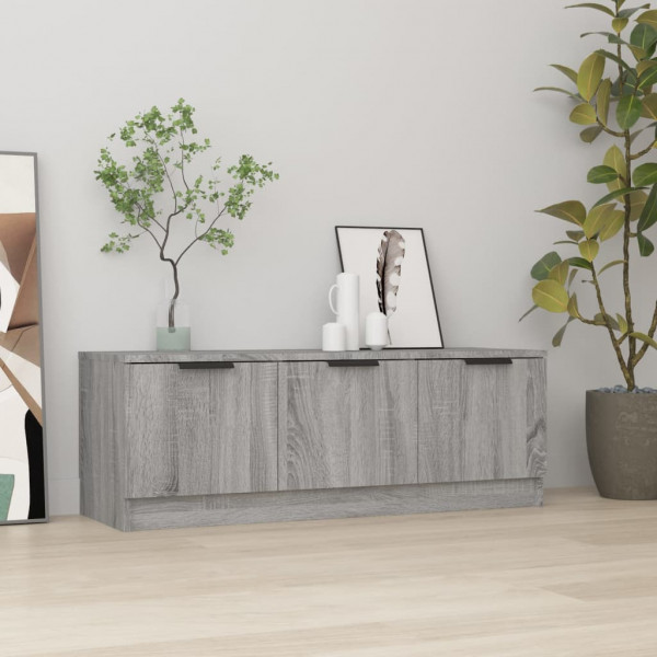 Mueble de TV madera contrachapada gris Sonoma 102x35x36.5 cm D