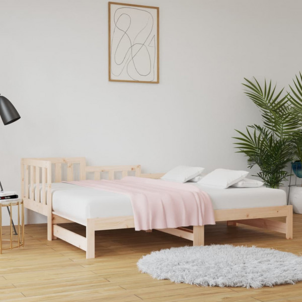 Sofá cama extraíble madera maciza de pino 2x(90x190) cm D