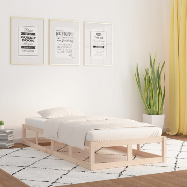 Estrutura de cama individual de madeira maciça 90x190 cm D