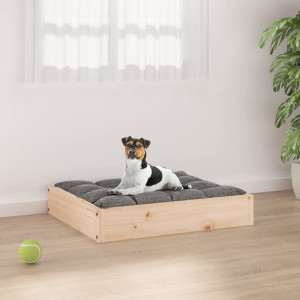 Cama para perros madera maciza de pino 51.5x44x9 cm D