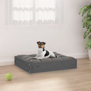 Cama para cachorro em madeira maciça de pinho cinza 51,5x44x9 cm D