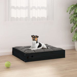 Cama para cachorro em madeira maciça de pinho preto 51,5x44x9 cm D