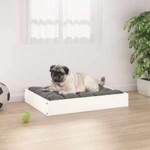 Cama para cães madeira maciça de pinho branco 61,5 x 49 x 9 cm D