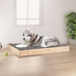 Cama para perros madera maciza de pino 101.5x74x9 cm D
