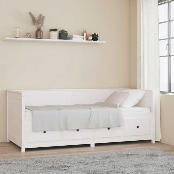 Sofá-cama em madeira maciça de pinho branco 80x200 cm D