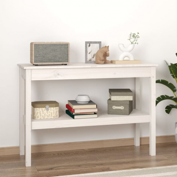 Mesa consola de madeira maciça de pinho branco 110x40x75 cm D