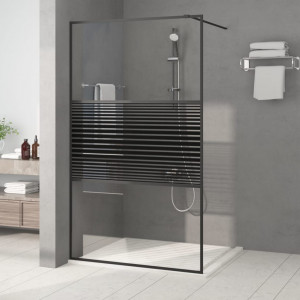 Mampara de ducha vidrio ESG transparente negro 115x195 cm D
