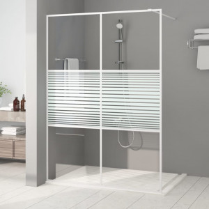 Mampara de ducha vidrio ESG transparente blanco 140x195 cm D
