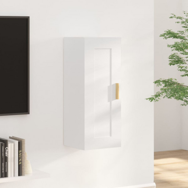 Armário de parede madeira contraplacada branco brilho 35x34x90 cm D