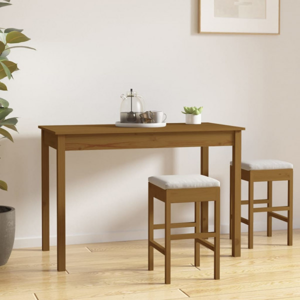 Mesa de jantar em madeira maciça de pinho castanho mel 110x55x75 cm D