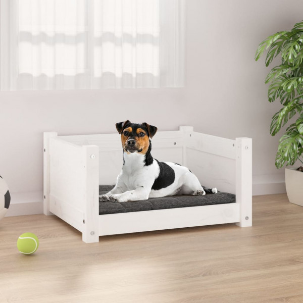 Cama para cachorro em madeira maciça de pinho branco 55,5x45,5x28 cm D