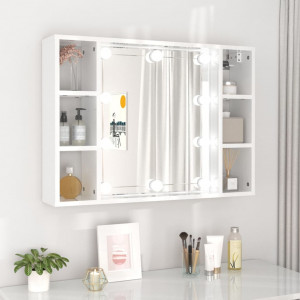 Mueble con espejo y LED blanco brillante 76x15x55 cm D