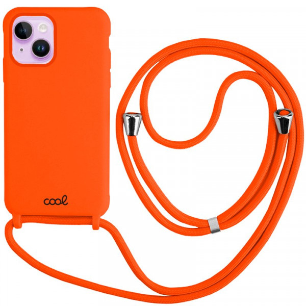 Carcasa COOL para iPhone 14 Cordón Liso Naranja D